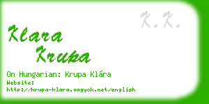 klara krupa business card
