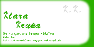 klara krupa business card